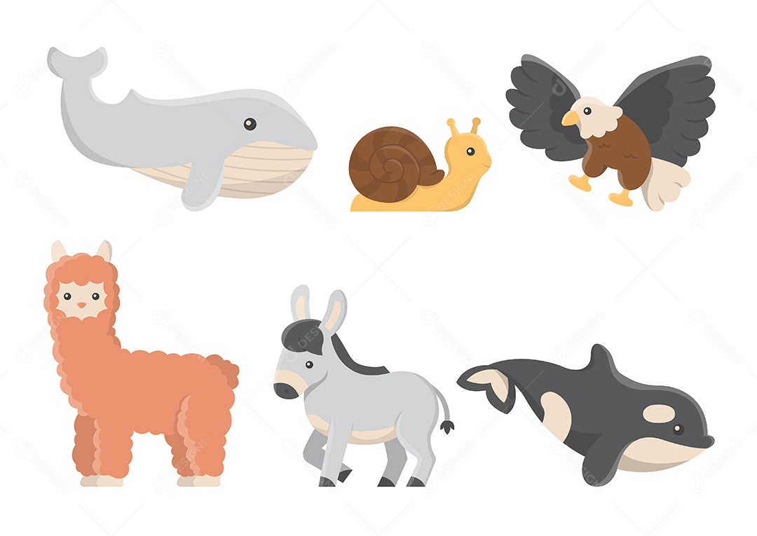 Conjunto de ilustração colorida de capivara vetorial fofa de capivara  desenho de um animal no estilo cartoon