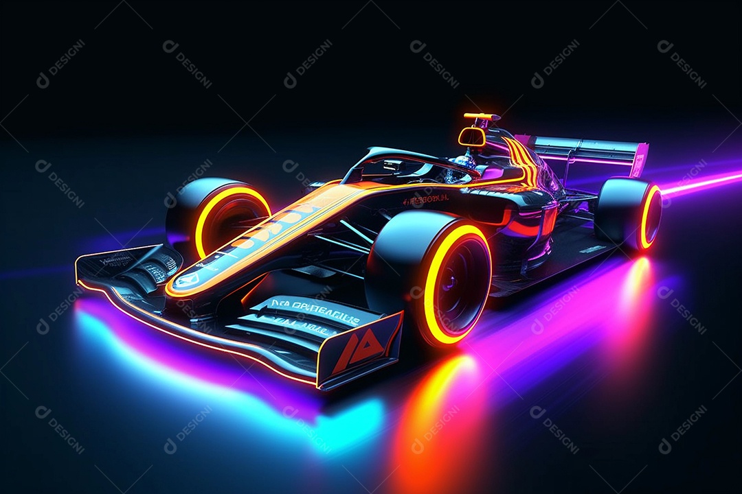 Corridas de carros esportivos em alta velocidade na pista com luzes  desfocadas e bokeh. [download] - Designi