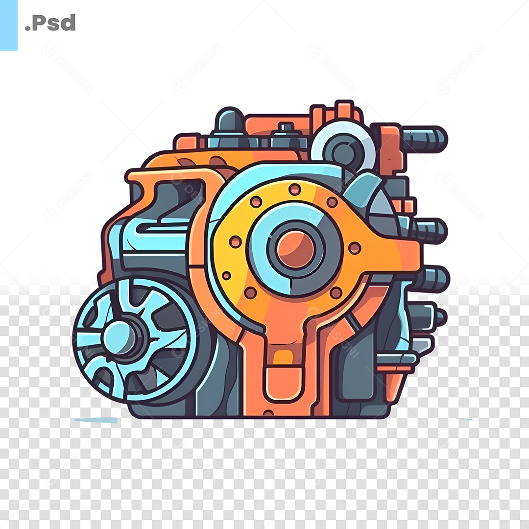 Desenho de Motor 3D PSD [download] - Designi