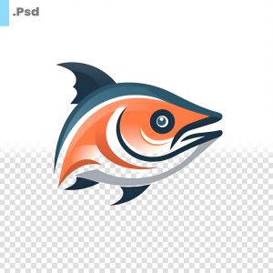 Feliz Peixe Azul de Desenho Animado Com Bolo e Velas PSD [download] -  Designi