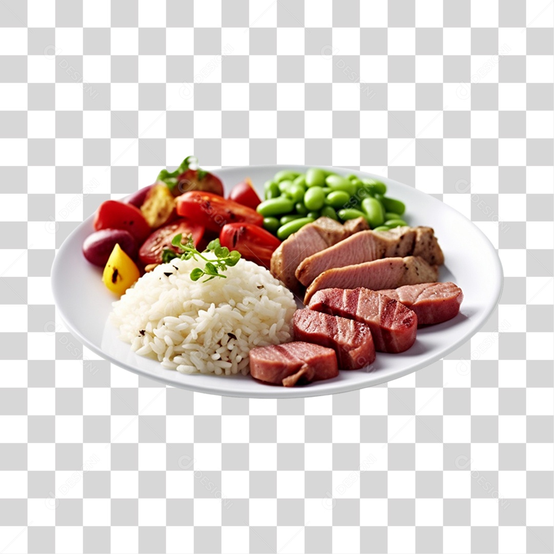 Prato de comida alimento arroz feijão carne