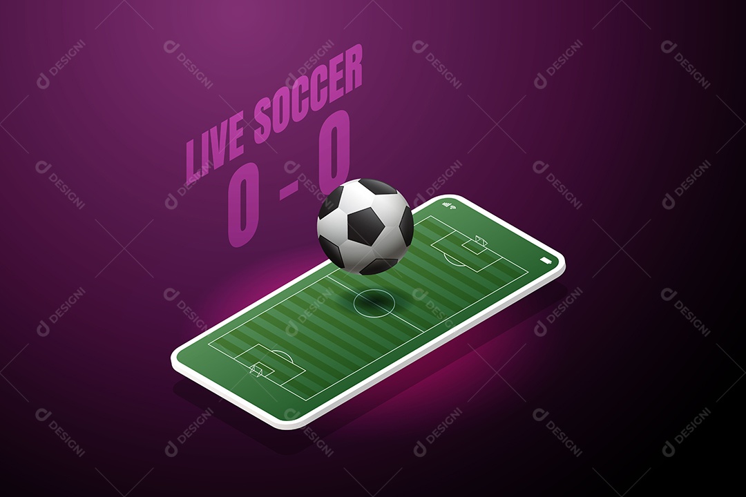 Copa de futebol ao vivo online via celular Ilustração Vetor EPS [download]  - Designi