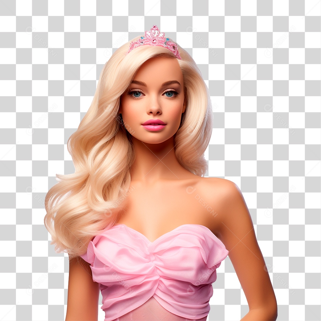 Objeto 3D Boneca Barbie para Composição PNG Transparente [download] -  Designi