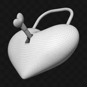 Coração Cadeado - Modelo 3D