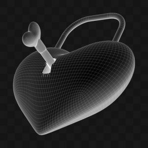 Coração Cadeado - Modelo 3D