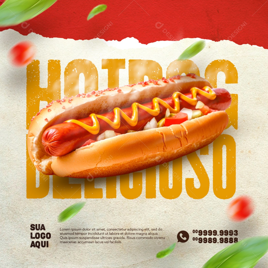 Post Feed O Melhor Hot Dog do Mundo Social Media PSD Editável