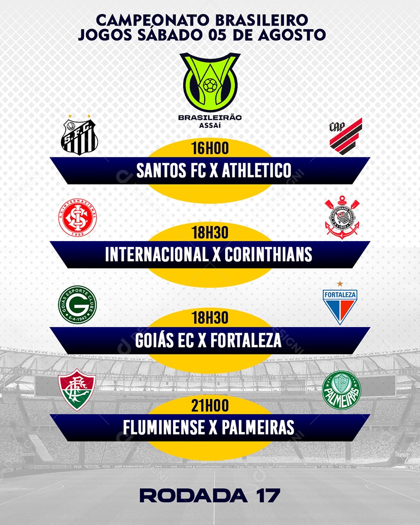 Social Media Tabela De Jogos Rodada 17 Futebol PSD Editável [download] -  Designi