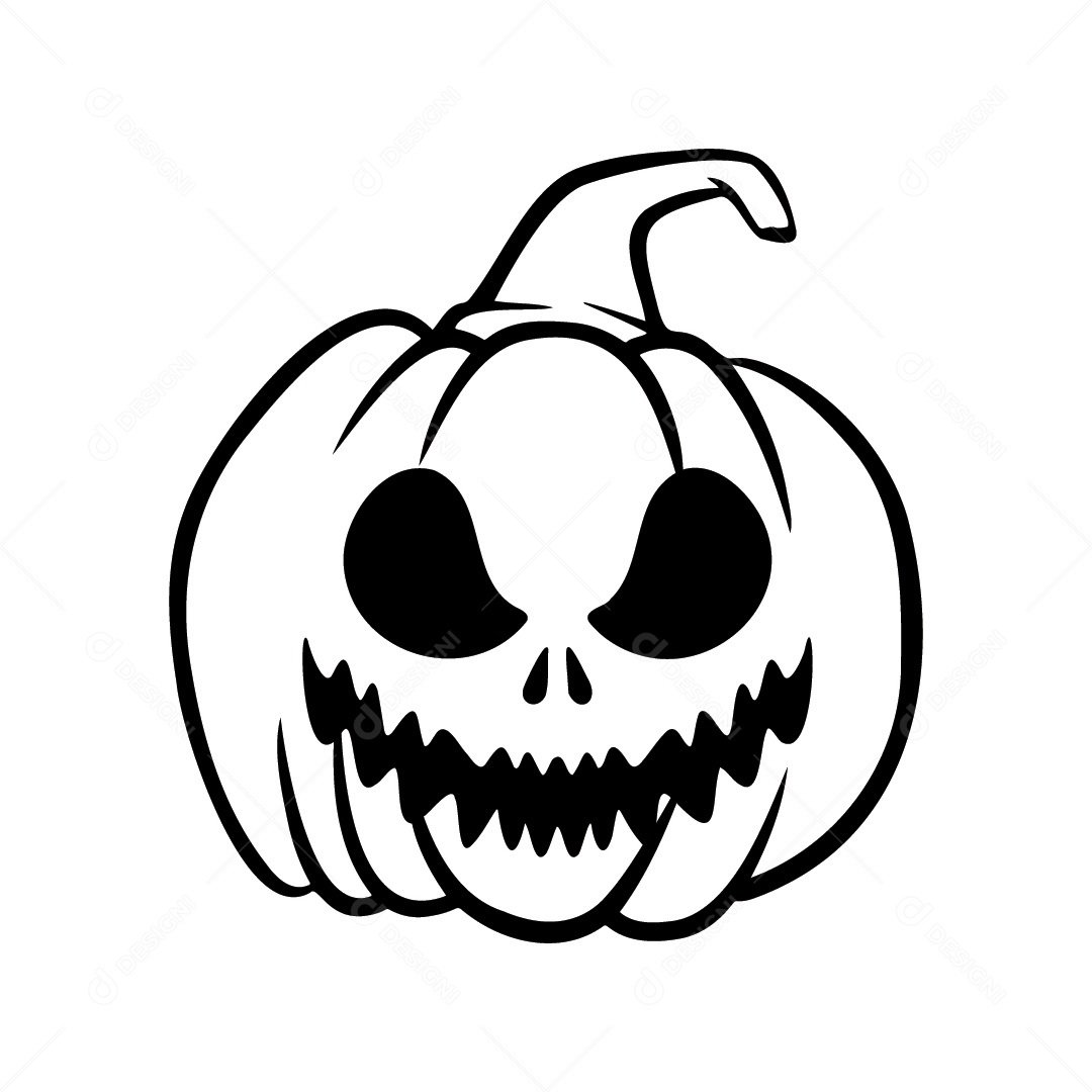 Cara assustadora da ilustração vetorial premium de abóbora de halloween