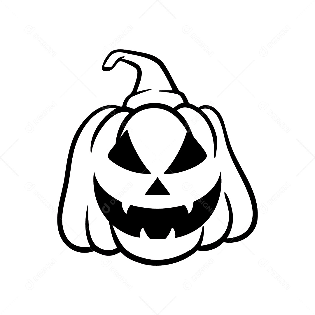 Ilustração De Uma Abóbora De Halloween Com Cara Assustadora Em Fundo Branco  PNG , Ilustração De Uma