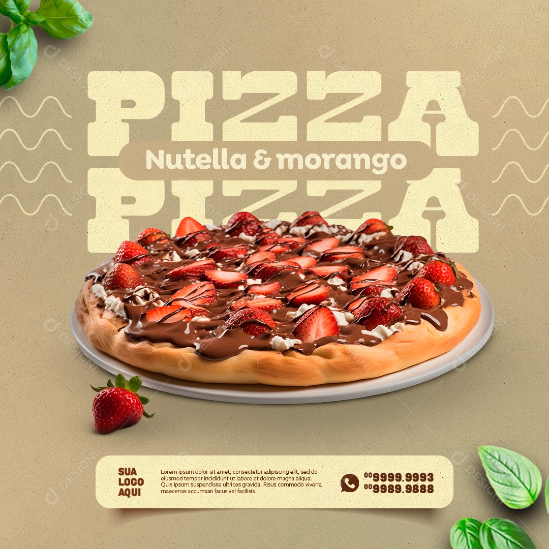 Baixe Deliciosa Pizza de Vegetais e Morango PNG - Creative Fabrica