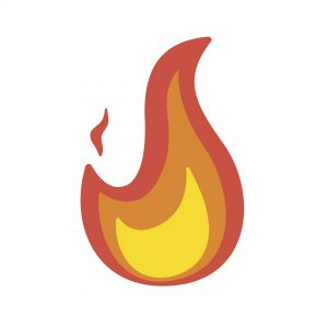 Ícone de chama de fogo definido em gradiente vermelho e amarelo vetor eps  10