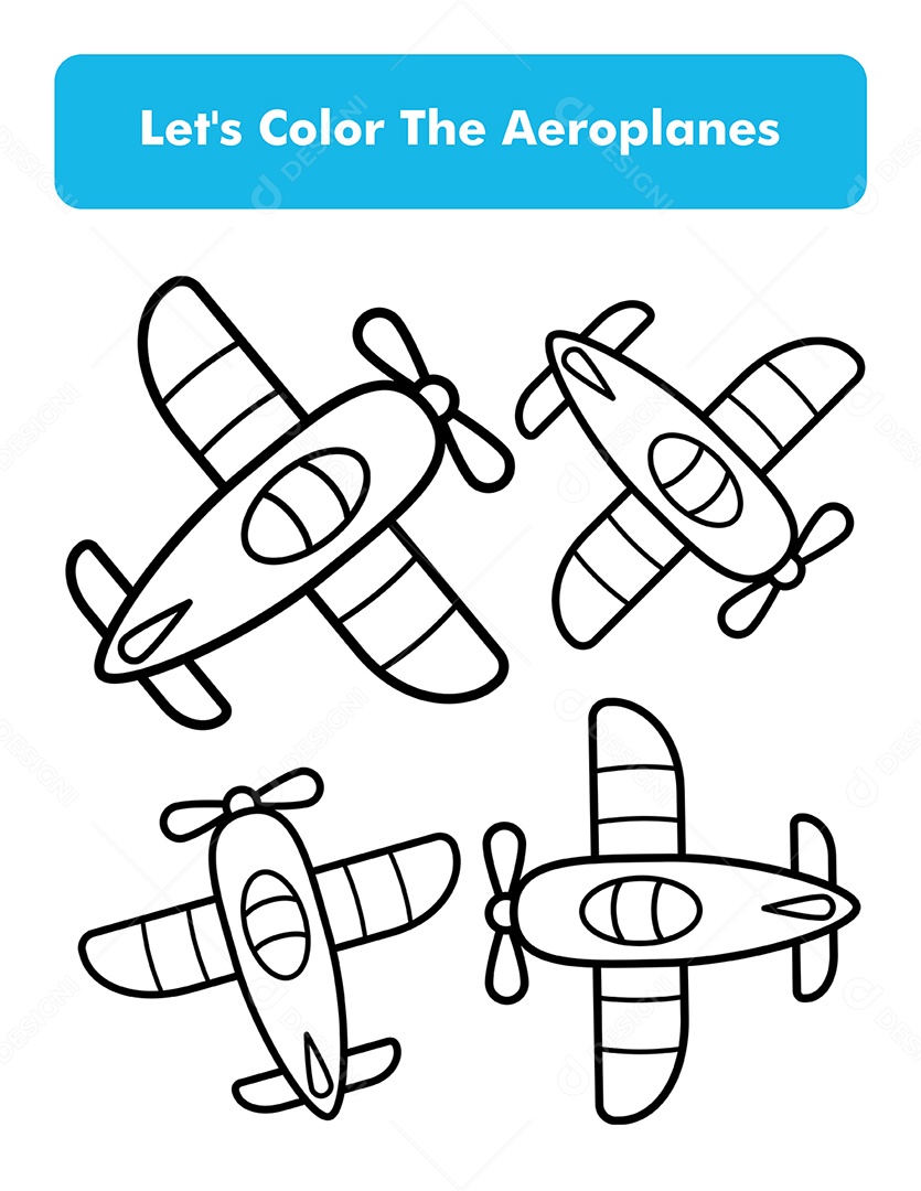 Desenhos de Avião Para Colorir Vetor EPS [download] - Designi