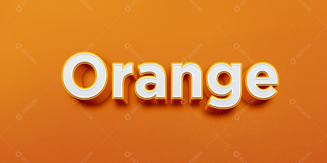 Efeito de Texto 3D Orange PSD Editável