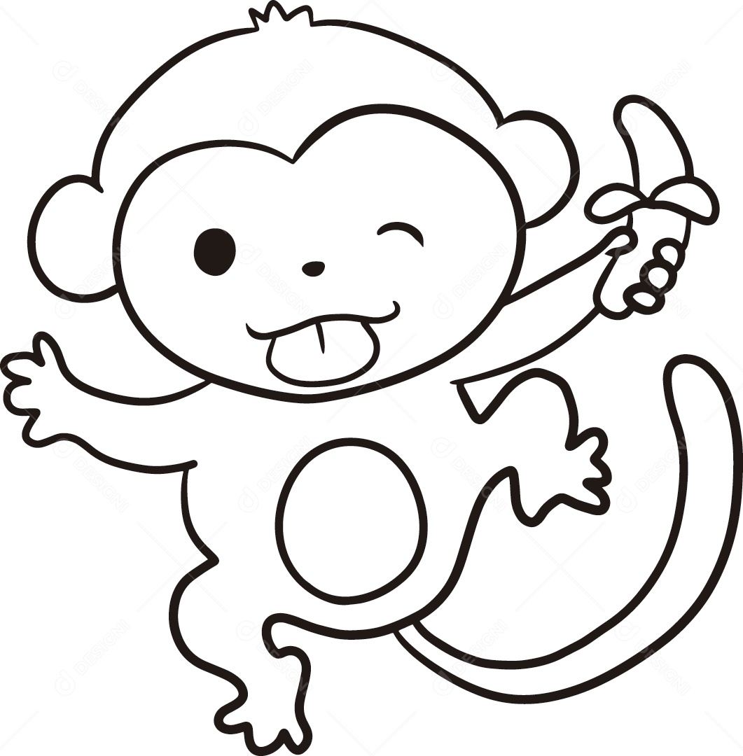macaco louco de desenho animado correndo 12400725 Vetor no Vecteezy