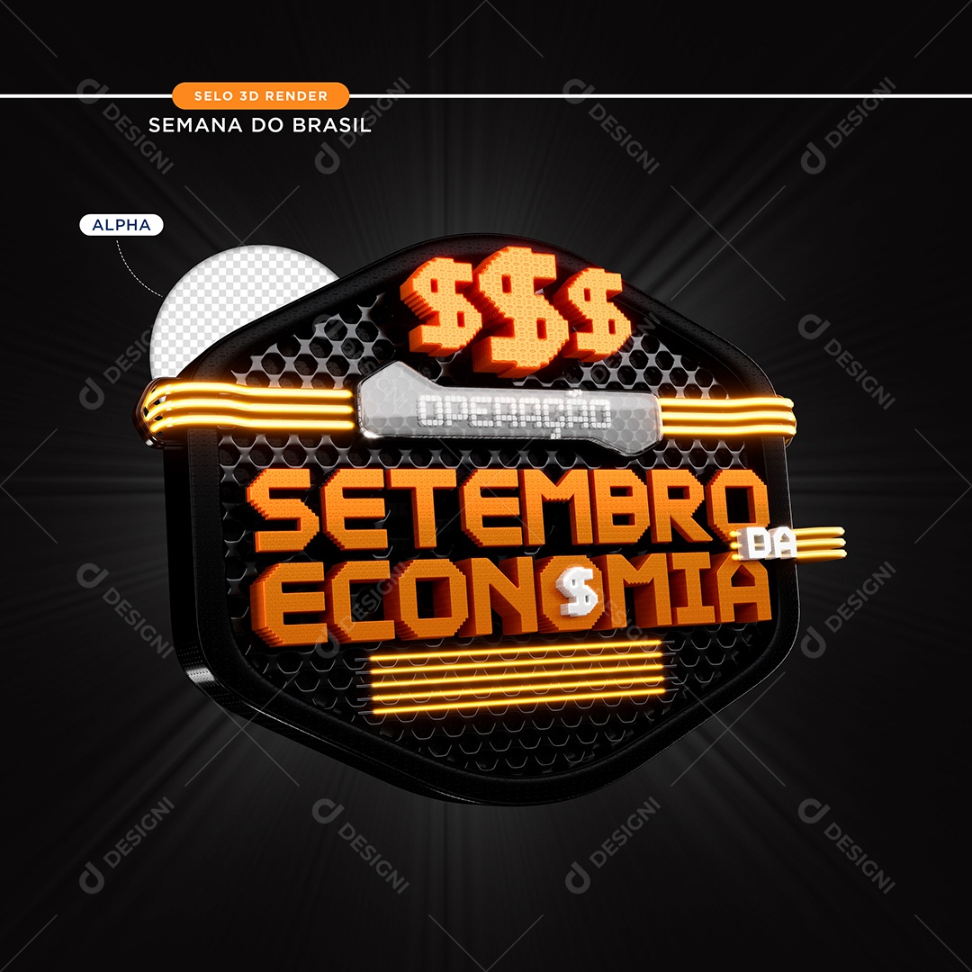 Selo 3D para Composição Fim de Semana da Economia PSD [download] - Designi