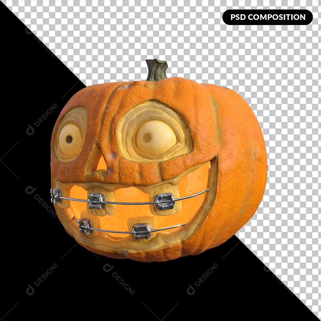 Cara assustadora da ilustração vetorial premium de abóbora de halloween