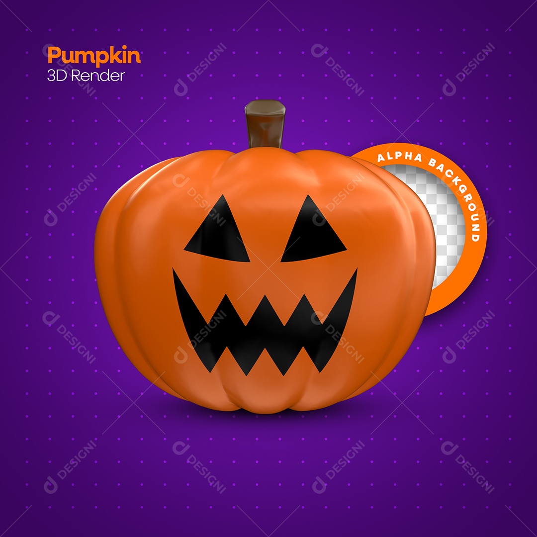 Abóbora Assustadora de Halloween Elemento 3D para Composição PNG  Transparente [download] - Designi