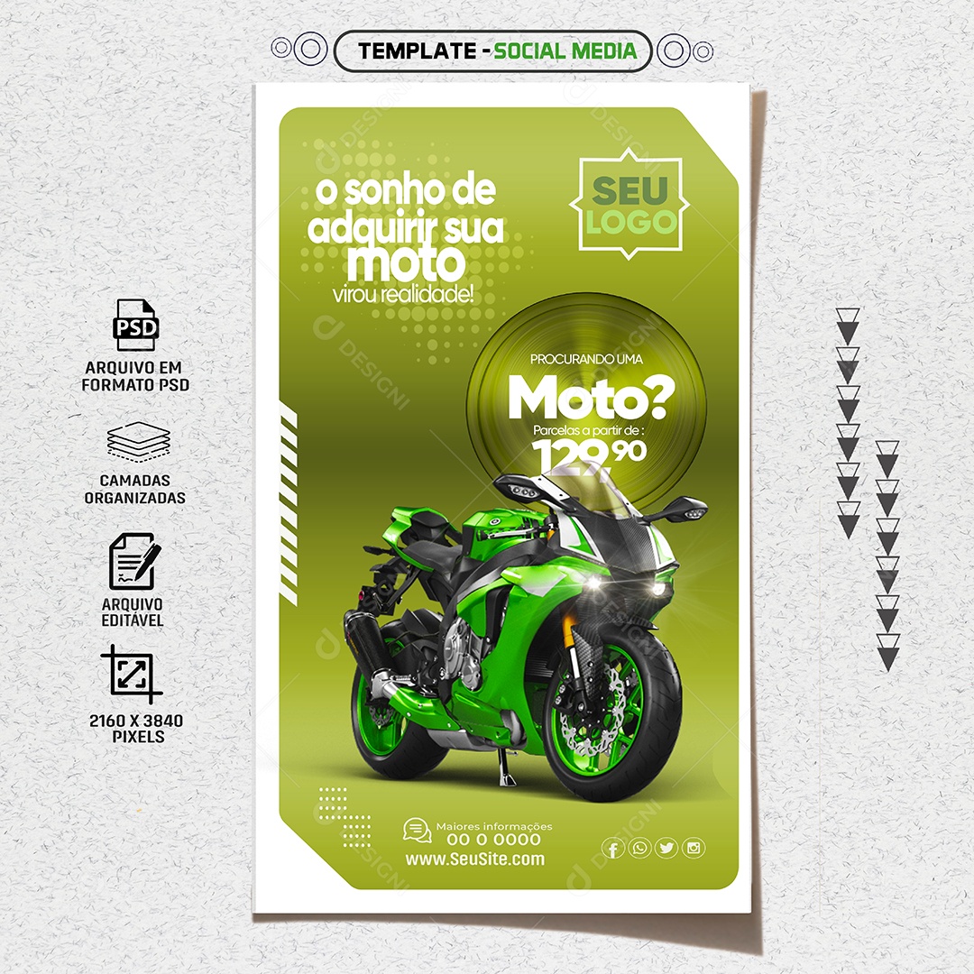 Moto Peças Aqui Você Sai De Moto Nova Social Media PSD Editável [download]  - Designi