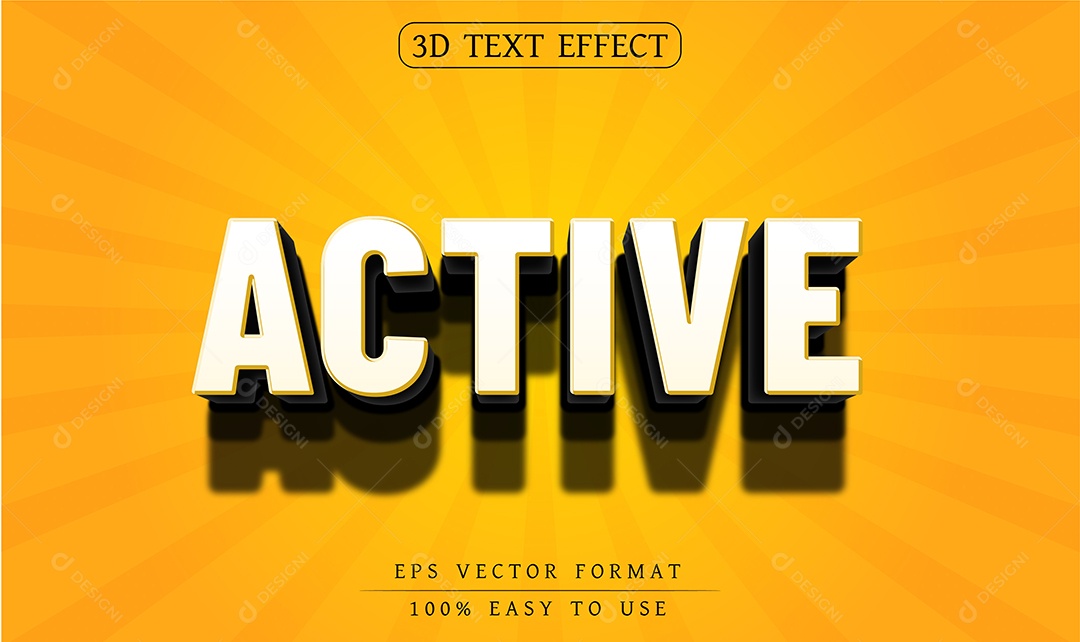 Efeito de Texto Active Ativo EPS Editável