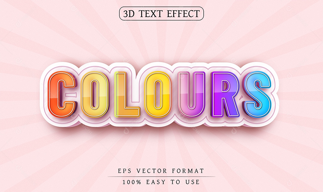 Efeito de Texto Colours Cores EPS Editável