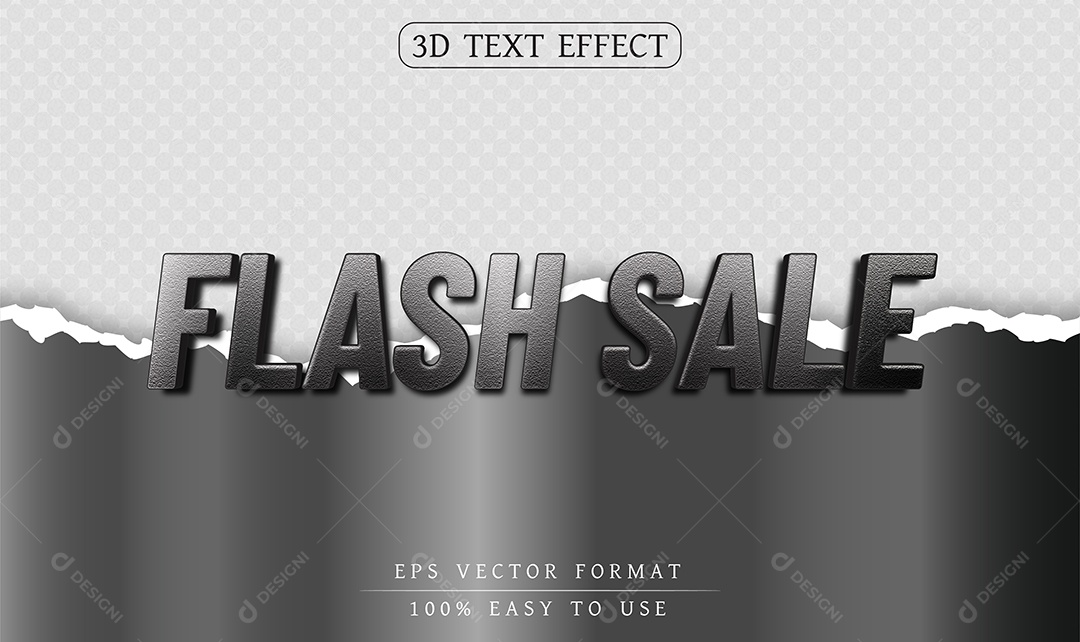Efeito de Texto Flash Sale Venda Rápida Preto EPS Editável