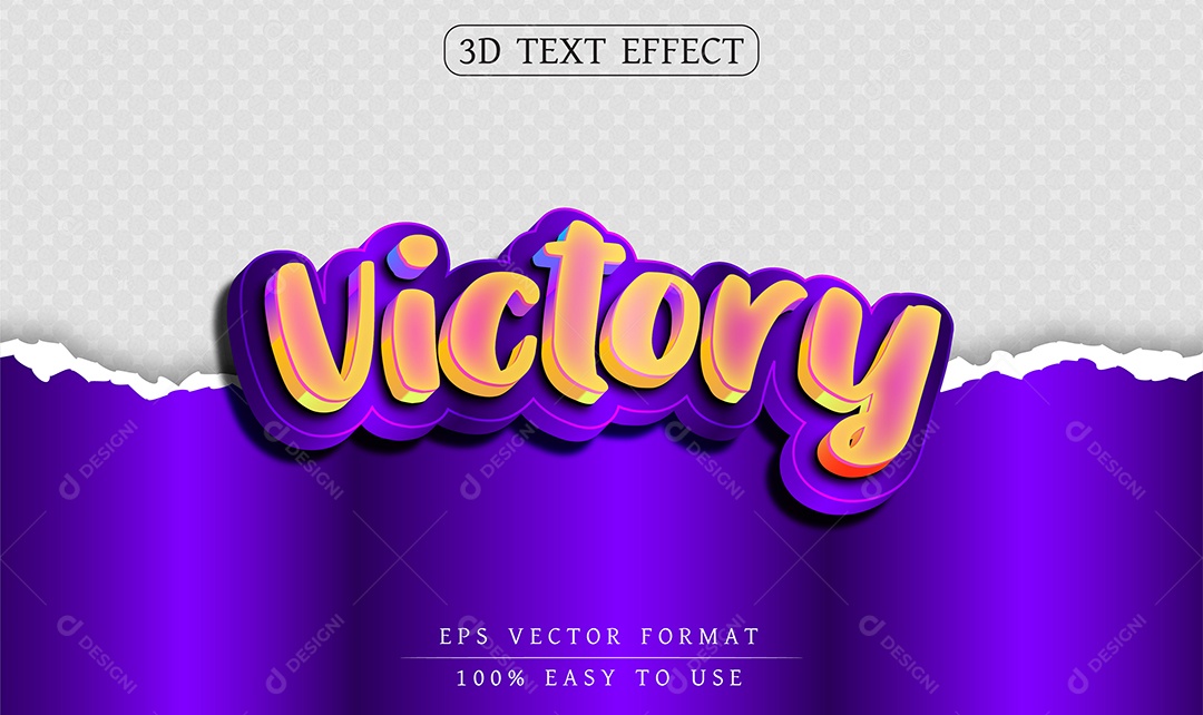 Efeito de Texto Victory Vitória EPS Editável