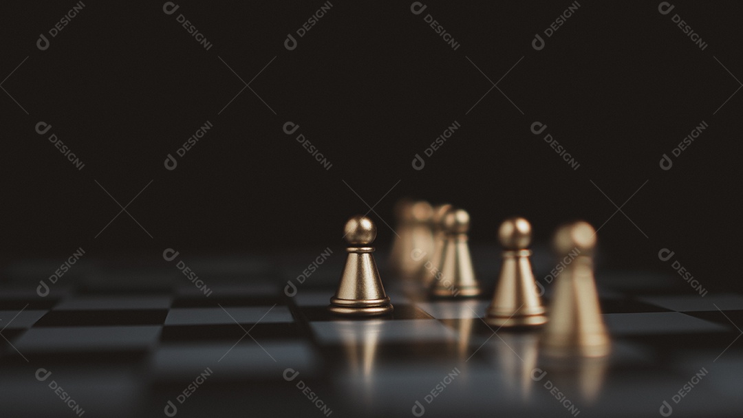 Ilustração da figura do xadrez como humanos em um tabuleiro de