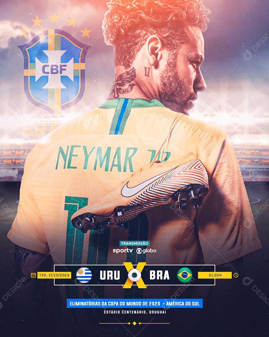 Flyer Jogador de Futebol Neymar Júnior Social Media PSD Editável [download]  - Designi