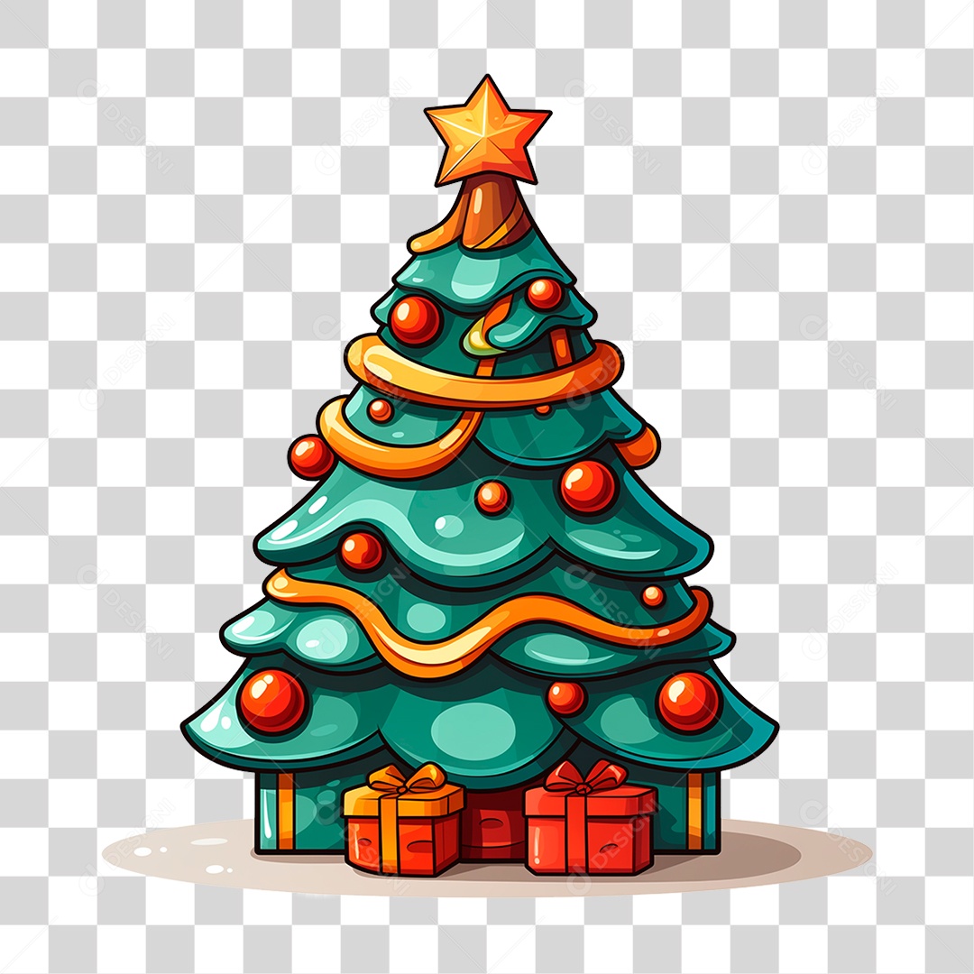 Desenho de Árvore de Natal Decorada PNG Transparente [download] - Designi