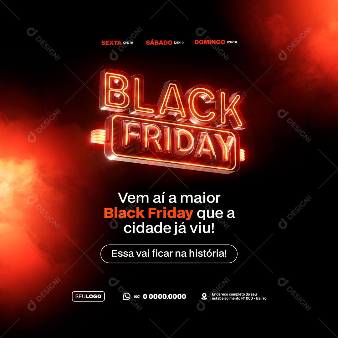 Social Media Feed Black Friday PSD Editável
