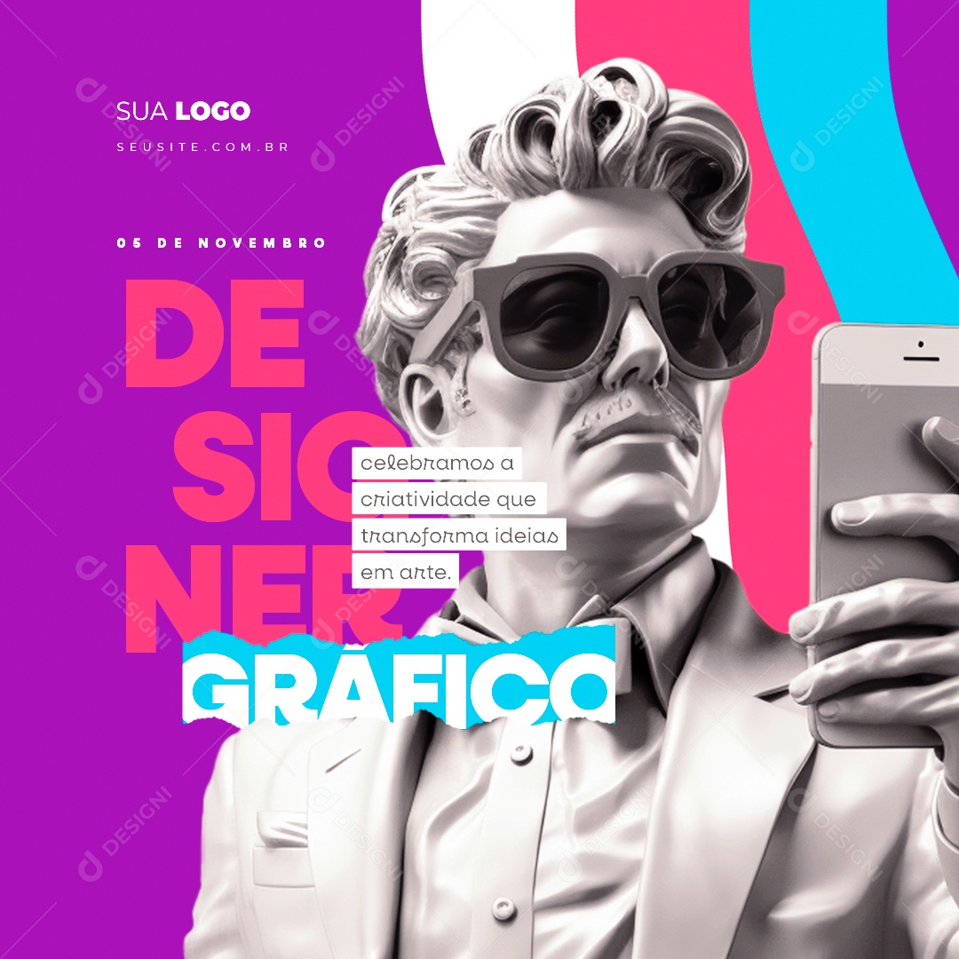 Social Media Dia Do Designer Gráfico Celebramos a Criatividade que Transforma Ideias em Artes PSD Editável