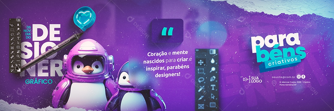 Carrossel Dia Do Designer Gráfico Parabéns Criativos 05 de Novembro Social Media PSD Editável