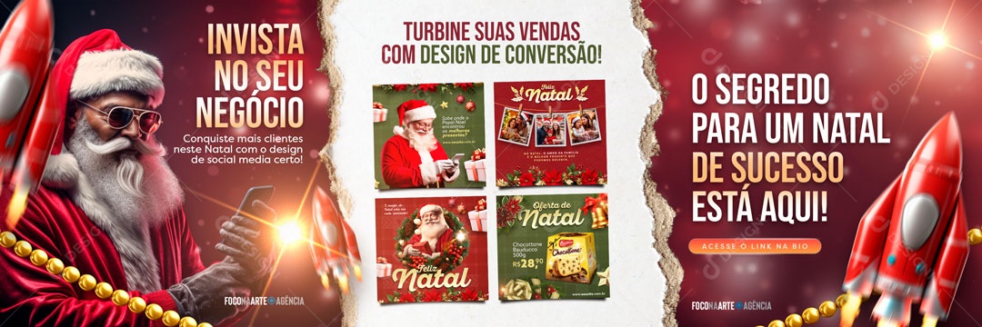Banner Invista No Seu Negócio Turbine Suas Vendas Natal Social Media PSD Editável