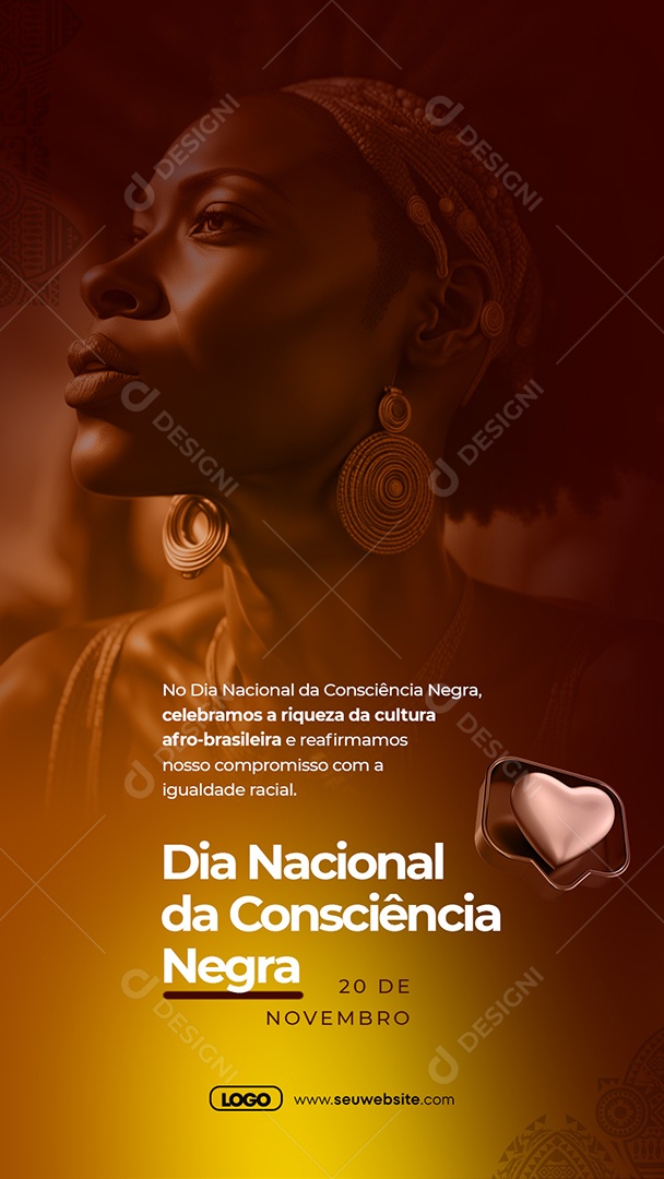 Story Dia Nacional da Consciência Negra Celebramos a Riqueza da Cultura Afro Brasileiro Social Media PSD Editável