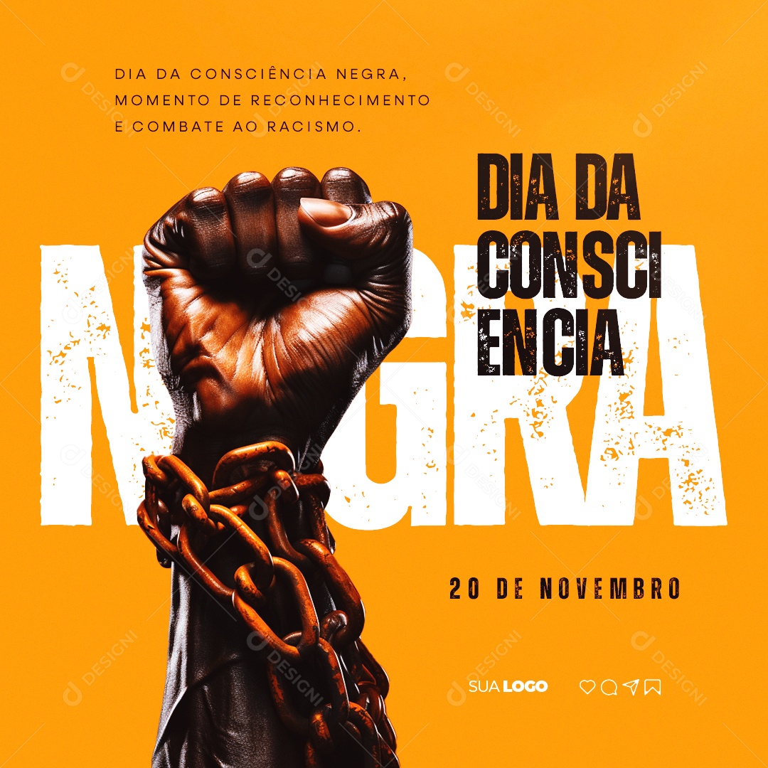 Dia da Consciência Negra 20 de Novembro Social Media PSD Editável