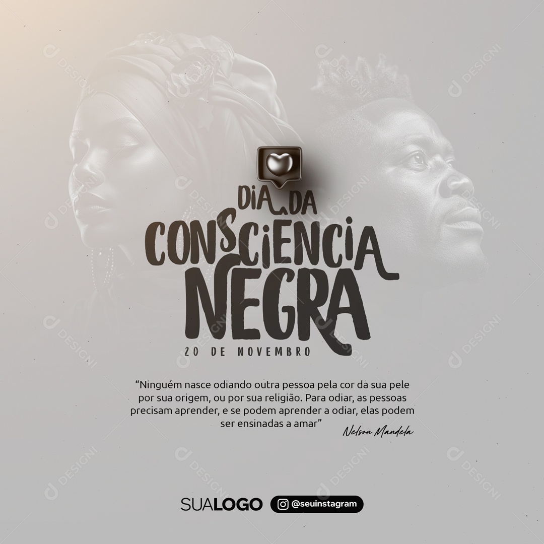 Social Media 20 De Novembro Dia Da Consciência Negra PSD Editável