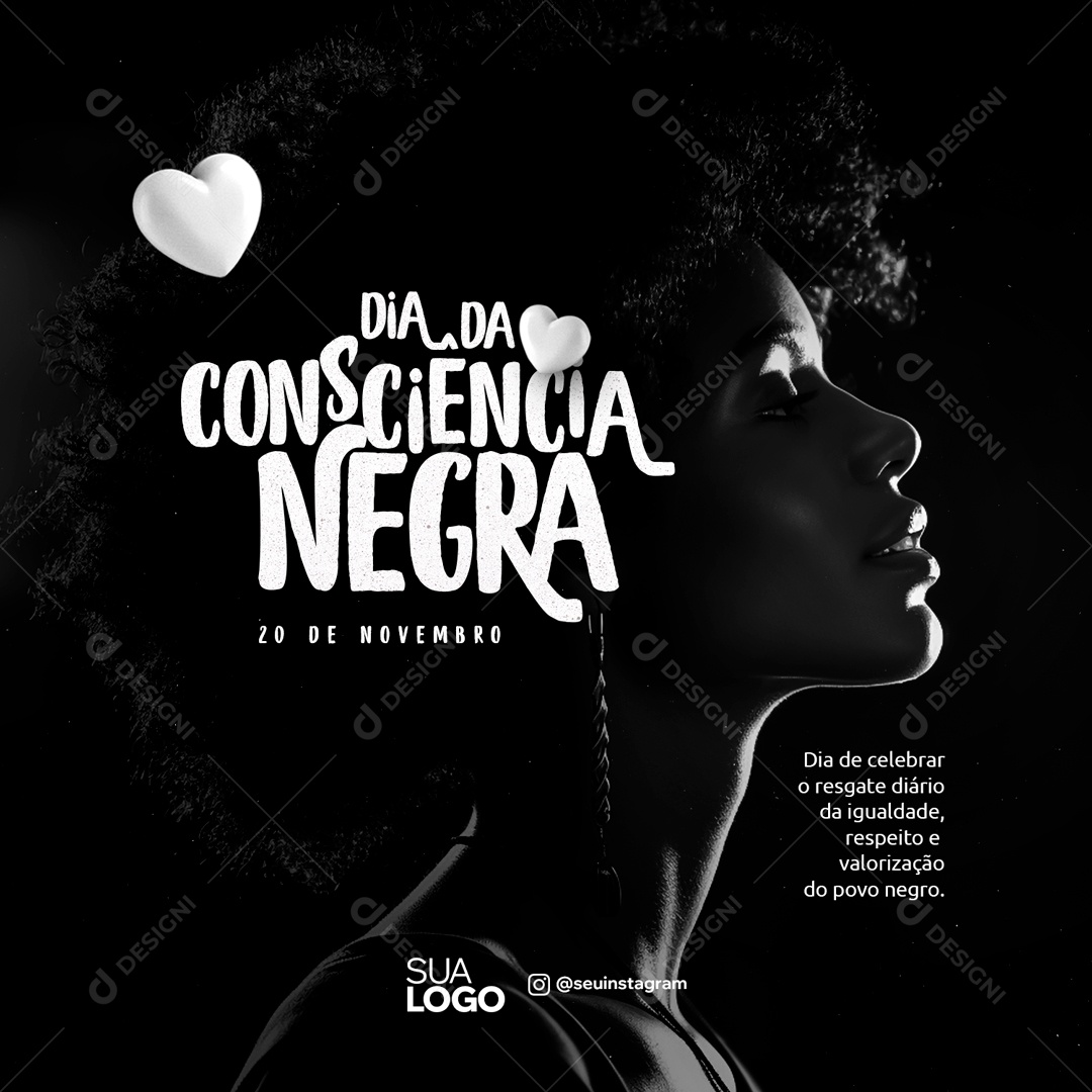 Social Media Dia Da Consciência Negra 20 De Novembro PSD Editável