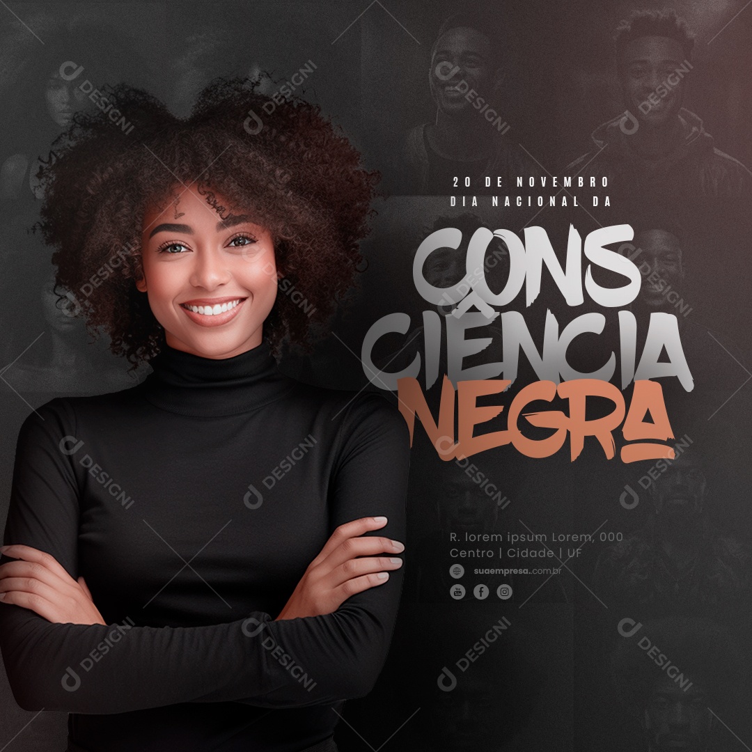 Social Media Dia Nacional Da Consciência Negra 20 De Novembro PSD Editável
