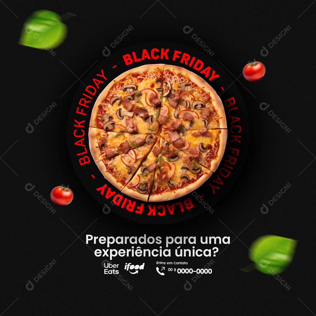 Black Friday Pizzaria Preparados para uma Experiência Única Social Media PSD Editável