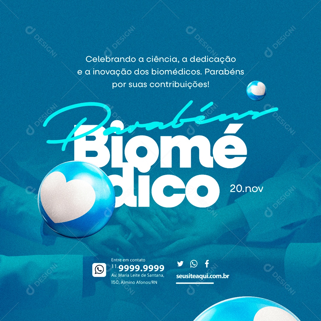 Dia Do Biomédico Celebrando a Ciência Social Media PSD Editável