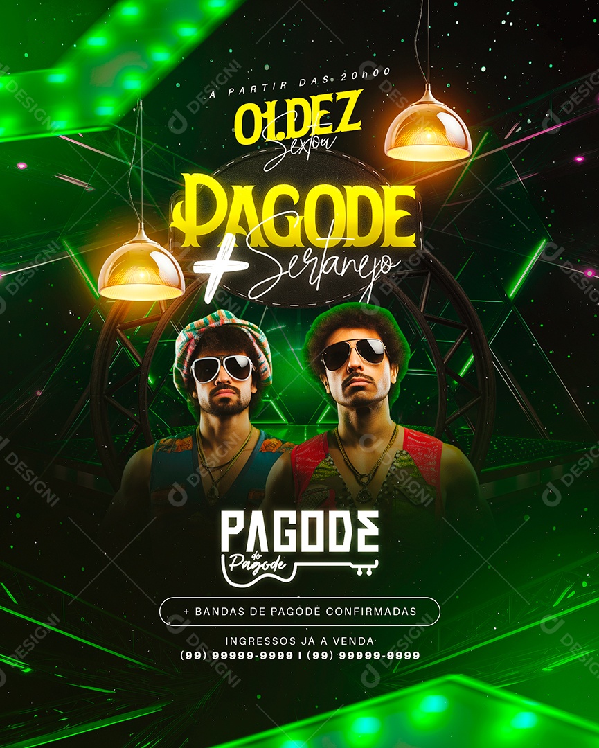 Flyer Natal Pagode + Sertanejo Pagode do Pagode Social Media PSD Editável
