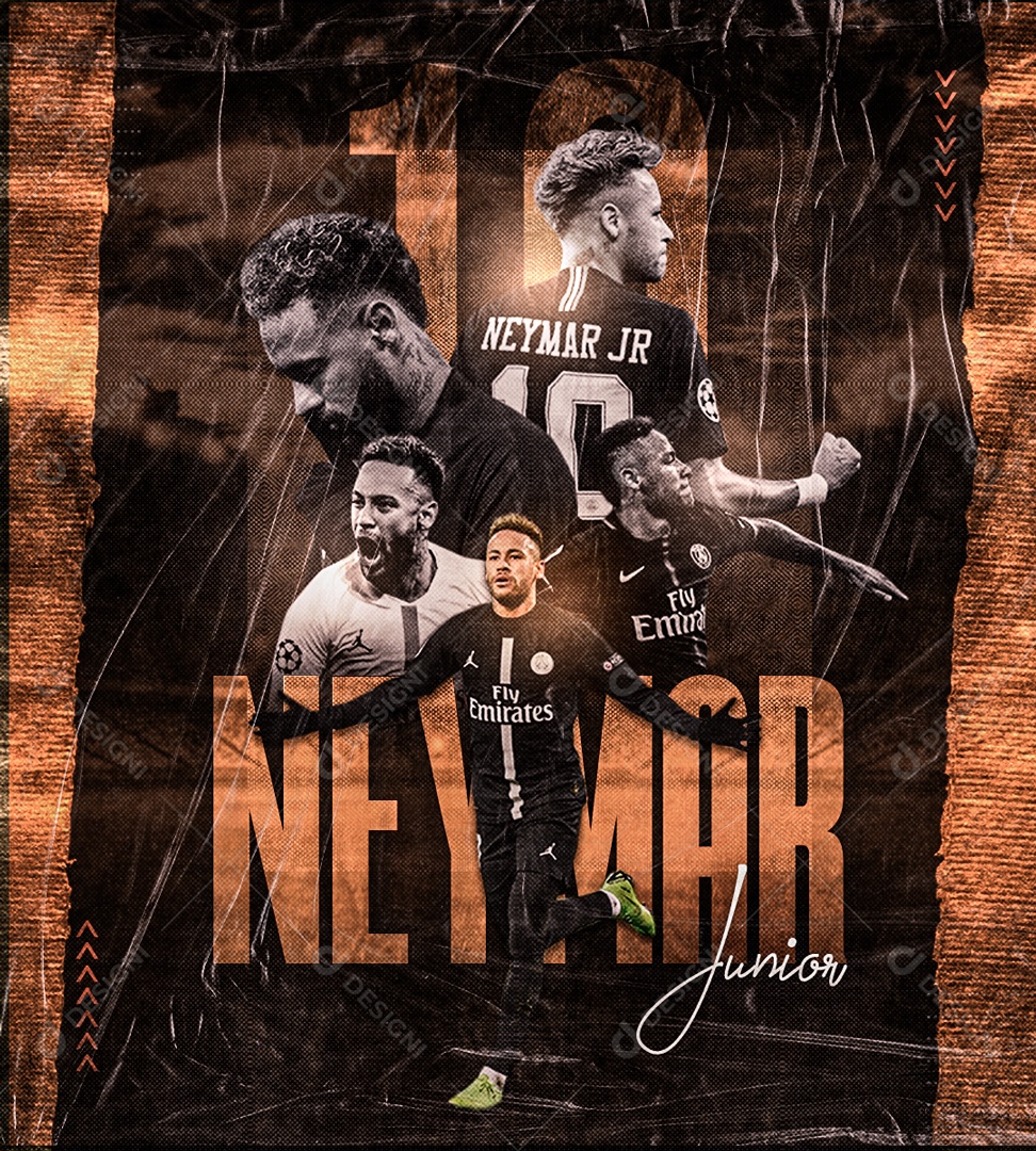 Social Media Flyer Futebol Jogador Neymar Junior PSD Editável