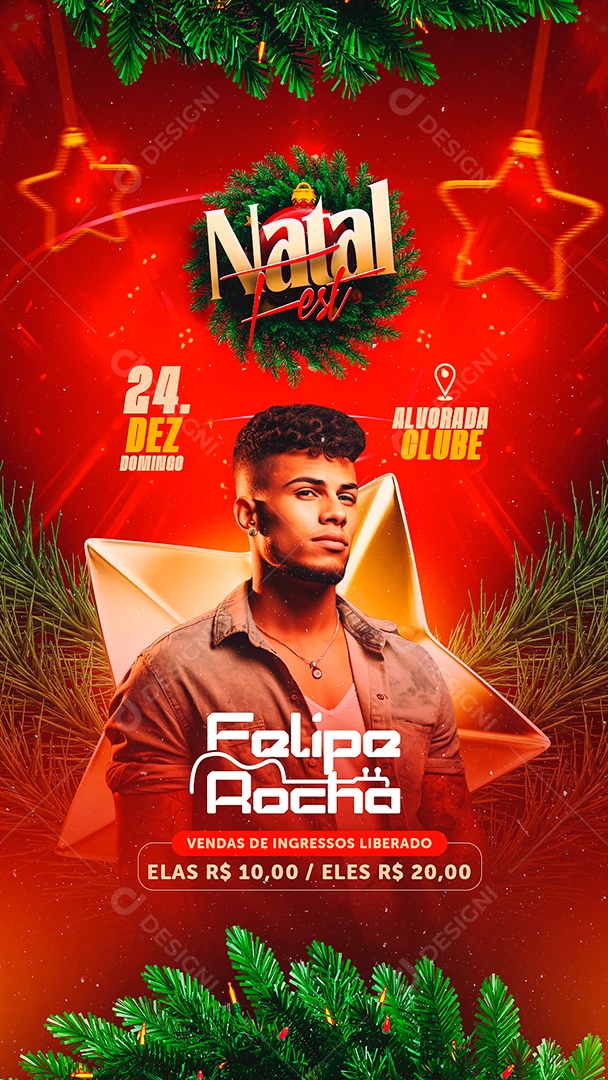 Story Flyer Natal Fest Felipe Rocha Social Media PSD Editável