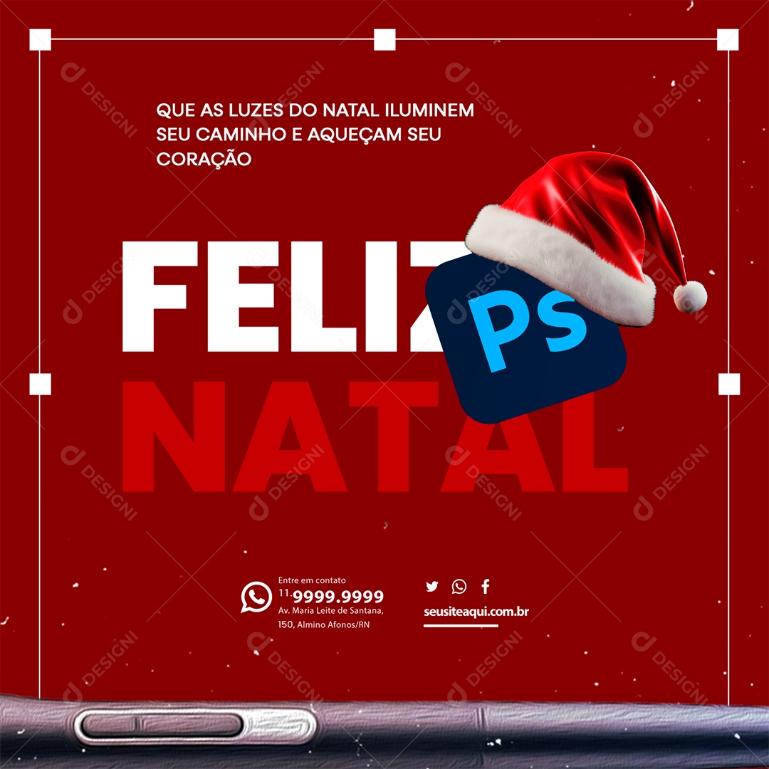 Designer Gráfico Que as Luzes do Natal Iluminem seu Caminho e Aqueçam seu Coração Feliz Natal Social Media PSD Editável