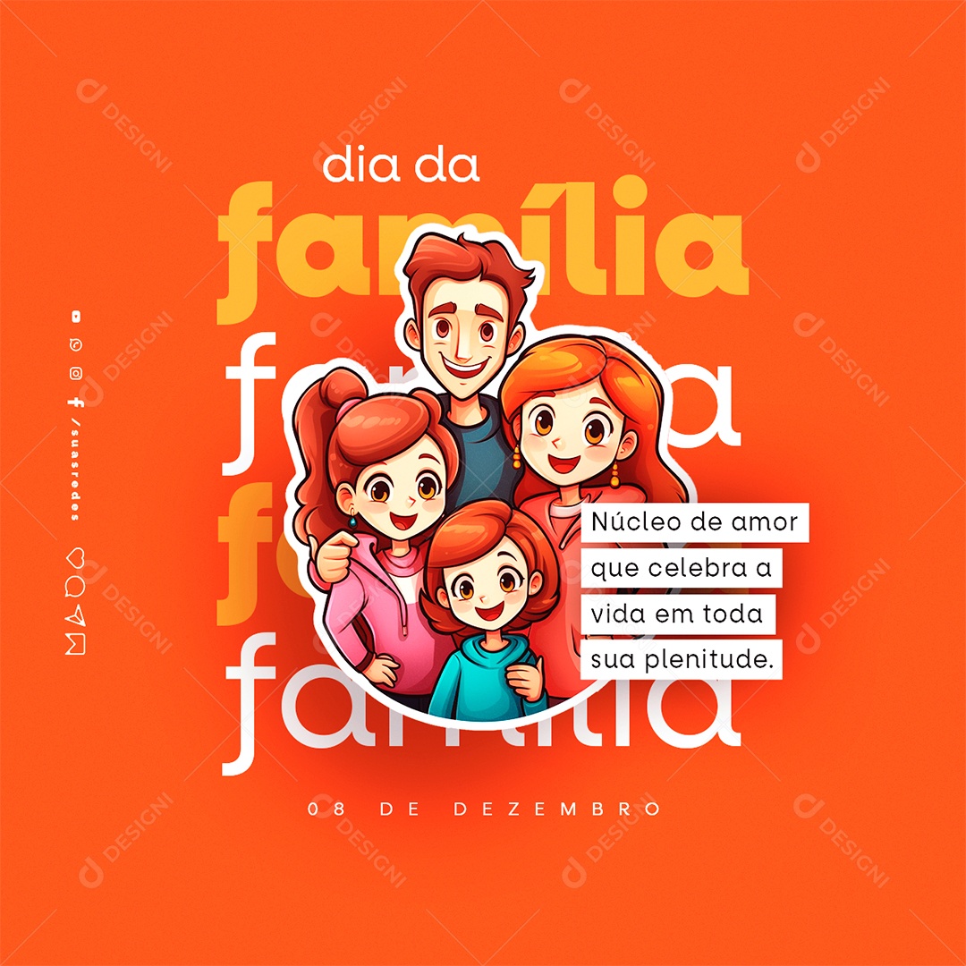 Social Media Dia da Família 8 De Dezembro PSD Editável [download] - Designi