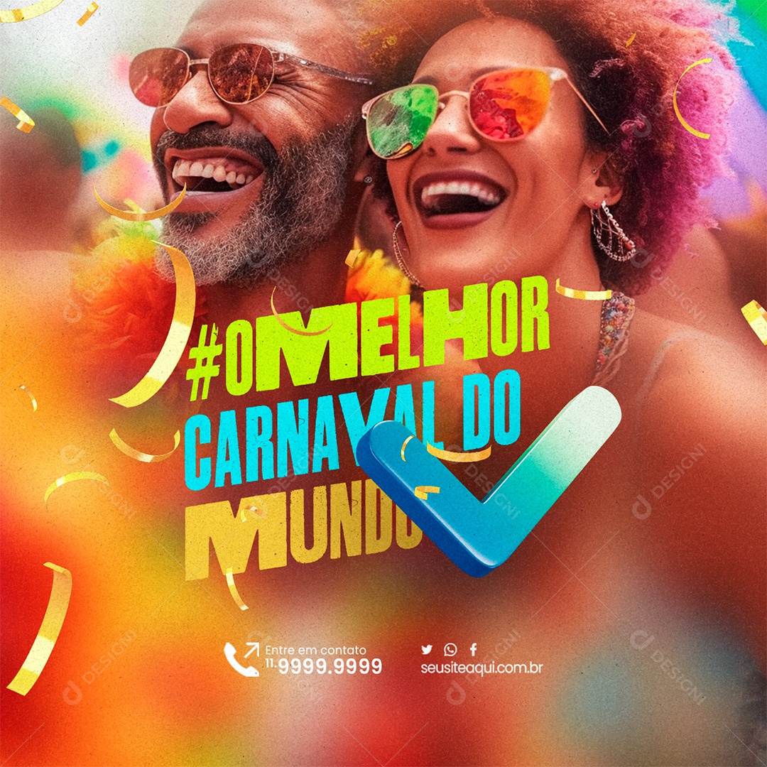 Carnaval O Melhor Carnaval do Mundo Social Media PSD Editável