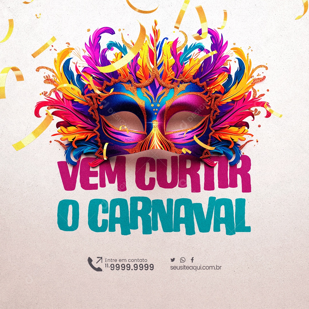 Vem Curtir o Carnaval Social Media PSD Editável